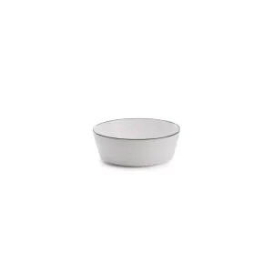 Bowl small - Milk White with Kawakawa Rim