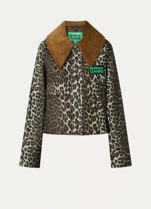 Ganni x Barbour Jack met panterprint