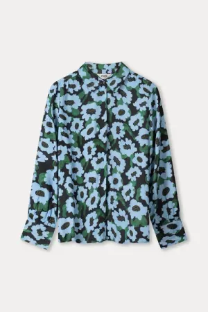 blouse wild flowers blue