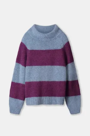 pullover plum stripes