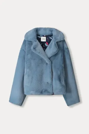 coat  fur misty blue