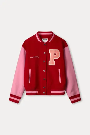 Jacket baseball chili red
