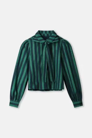 Blouse denim striped