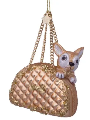 Vondels Hond in Tas kersthanger