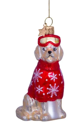 Vondels Golden Retriever in kerstoutfit kersthanger