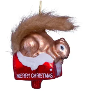 Vondels Eekhoorn op brievenbus kersthanger