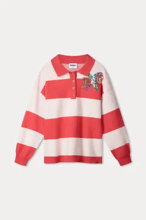 POLO CORAL STRIPES PULLOVER